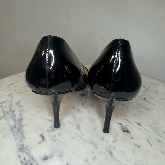 Ann Taylor size 8.5 Black Patent Leather Heels shoes Career pumps - Picture 5 of 8